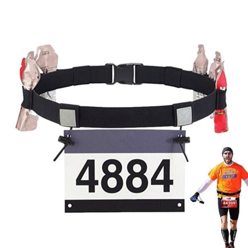 Race Number Belt Resilient Reflective Triathlon Race Belts for Running -US - Afbeelding 1 van 13