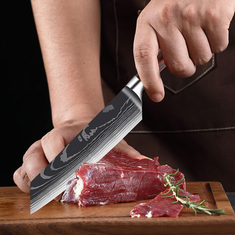 8" Damascus Stainless Steel Japanese Kirisuke Chef's Kitchen Knife Cleaver