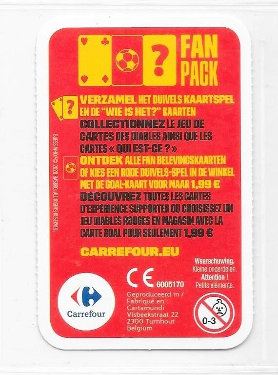 Carte Carrefour - Euro 2020 - Belgique - Axel Witsel - 01 - Photo 2/2