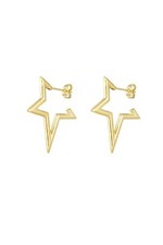 14ct Gold-Plated Star Half Hoop Stud Earrings