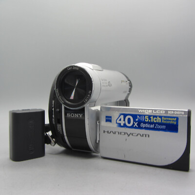 Sony Handycam DCR-DVD115E Handheld Mini DVD Camcorder Silver Tested