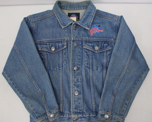 Vintage 1991 Planet Hollywood San Francisco Denim Trucker Jeansjacke Jugend XL
