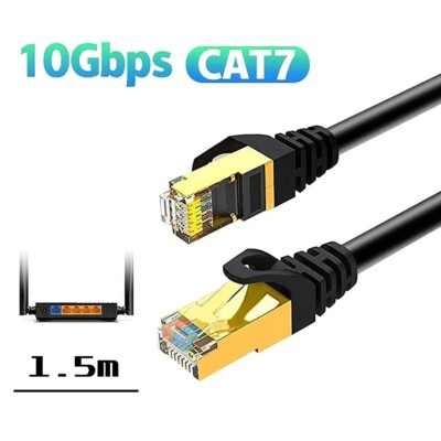 CAT7 Flach Ethernet Kabel SSTP geschirmt gold RJ45 LAN Kabel High-Speed 10Gbps