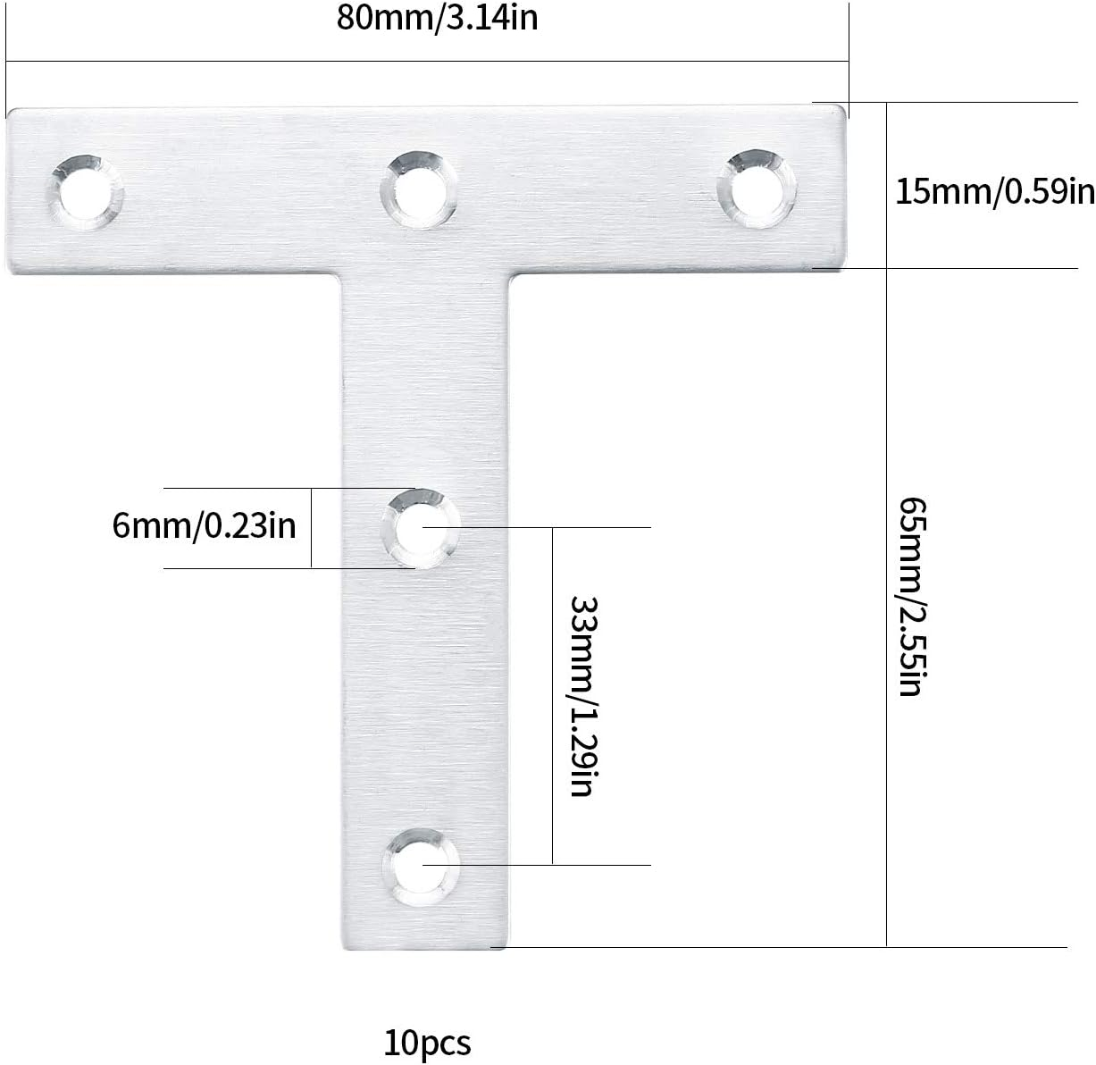 T Shaped Brackets, T Shaped Repair Plate, Corner Brackets, Stainless