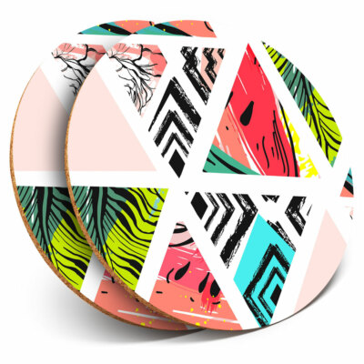 2 x Untersetzer - Azteken Tropische Palmenblätter Muster Surf Surfer Zuhause Geschenk #24415