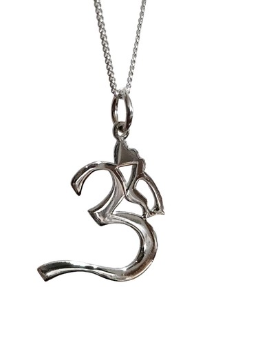 Om Necklace Pendant 925 Sterling Silver 18" Buddhist Jewellery Boxed Namaste - Picture 23 of 24