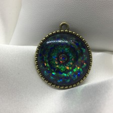 Kaleidoscope Tree Of Life Glass Cabochons 1" Bonze Bezel Pendant New 1321