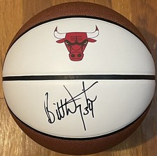 Bill Wennington Signed Autographed Chicago Bulls Logo Basketball JSA COA