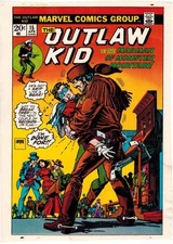 1973 GIL KANE OUTLAW KID #15 ORIGINAL PRODUCTION ART COVER MARVEL COMICS WESTERN