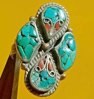 EXTREMELY RARE POST MEDIEVAL ISLAMIC OTTOMAN SILVER RING WITH CORAL ...