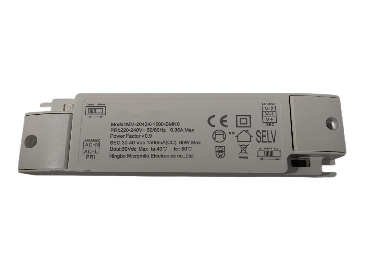 Led Driver CC 60W 1500mA o 30W 750mA 30V-40VDC Alimentatore Corrente Costante Pe