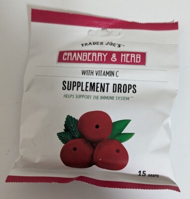 Trader Joe's Cranberry & Herb Supplement Drops With Vitamin C 15 Drops
