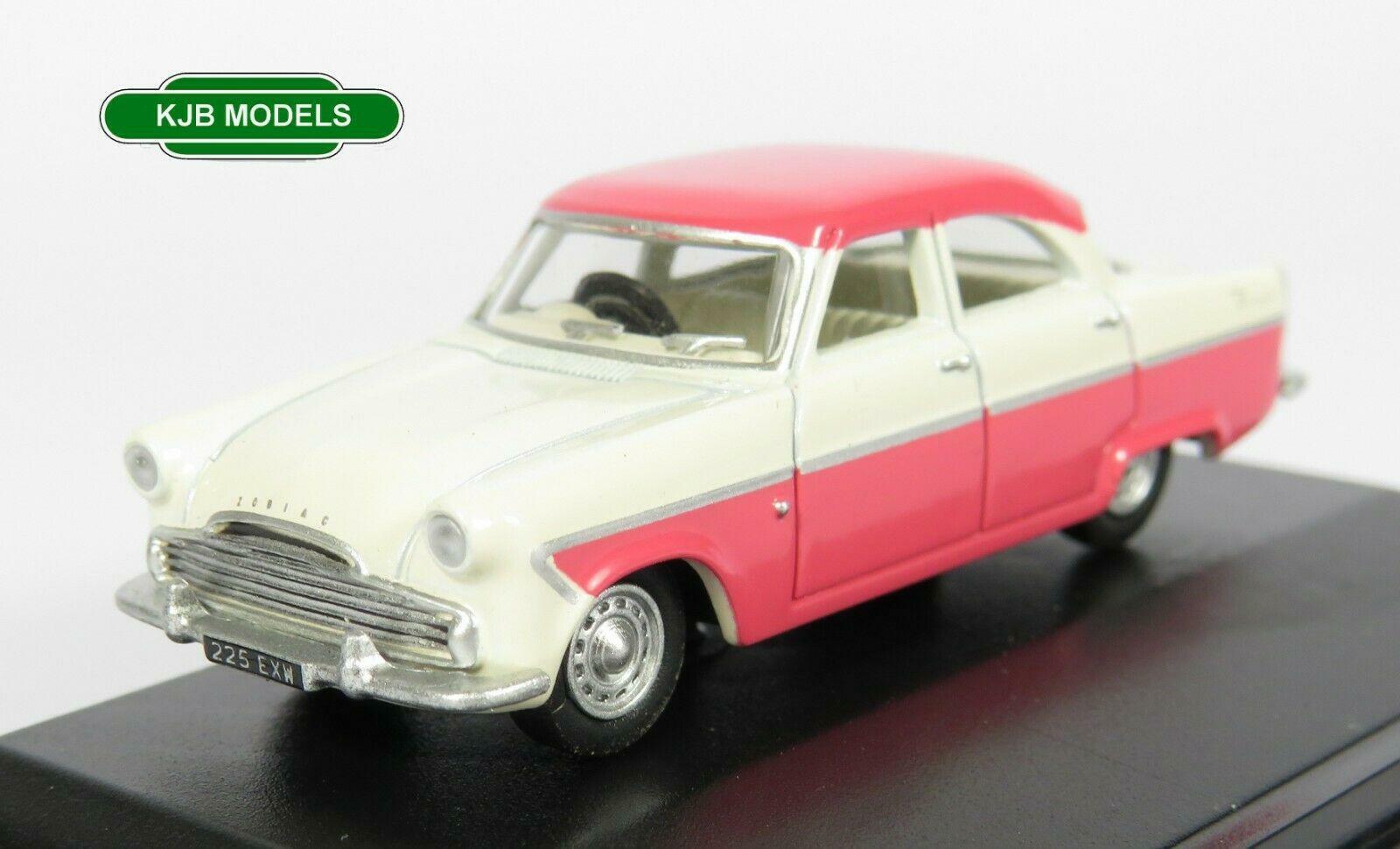BNIB OO GAUGE OXFORD 1:76 76FZ003 Ford Zodiac MkII Ermine White and Pink Car