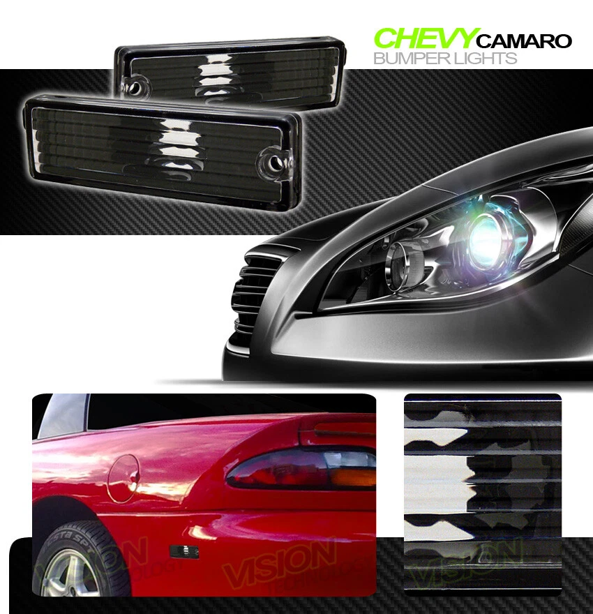 Luces de parachoques traseras transparentes negras K2 para Chevy Camaro/Firebird 93-02 Foto 2 de 2