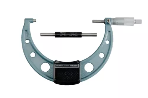 Mitutoyo 103-142-10 Outside Micrometer, Baked-enamel Finish,125-150mm, 0.01mm