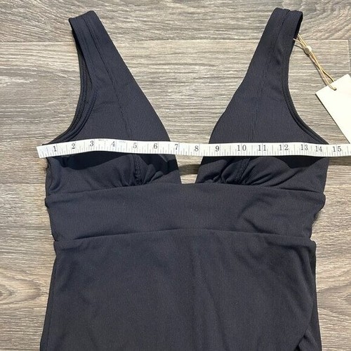 Quince Italian Plunge V Neck One Piece Swimsuit Black Small Swim Bathing Swim - Picture 5 of 9
