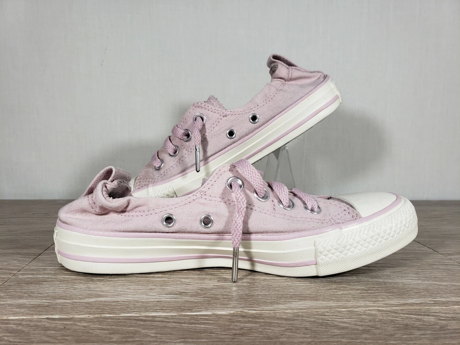 Converse All Star donna basse taglia 6 5 lilla elastico dietro
