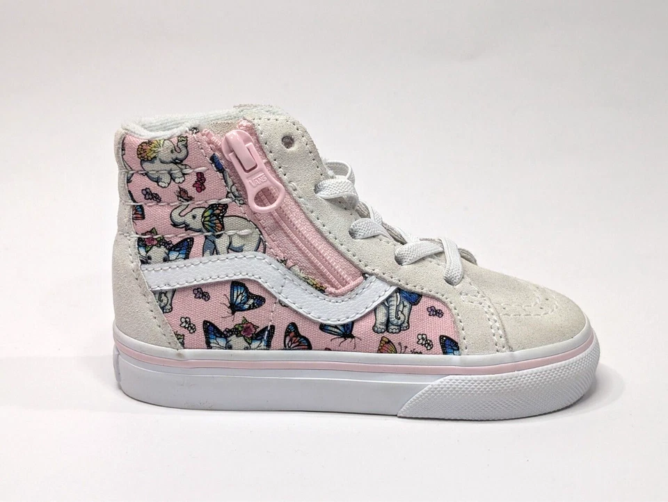 Vans SK8 Reissue Si Elephantastic Grey/Pink Toddler Girl's Hi Top Sneakers-Sz 7 - Image 4 of 4