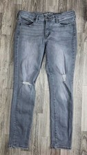 Universal Thread Womens Size 8 / 29 R Mid Rise Skinny Distressed Grey Jeans