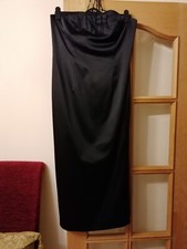 Debenhams Debut Black Satin Colunm Evening Dress UK16 Excellent Condition