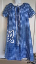 VTG Komar Polka Dot--Butterfly/Pearl Snap/House Coat/Robe--Medium