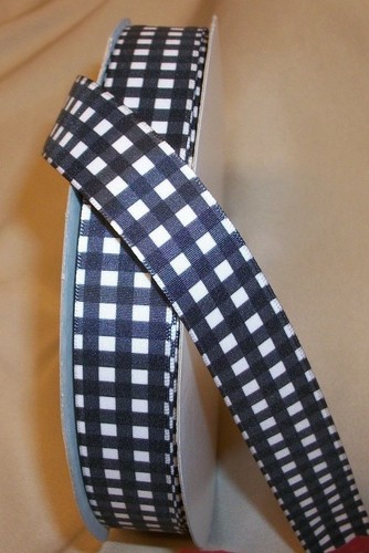 10 yds GINGHAM CHECK SATIN RIBBON 1" w (choice of 7 colors) - Picture 9 of 9