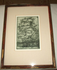 Signierte, limitierte Druckgrafik " Linde " - mit Künstlerrahmen Nr. 17 von 30