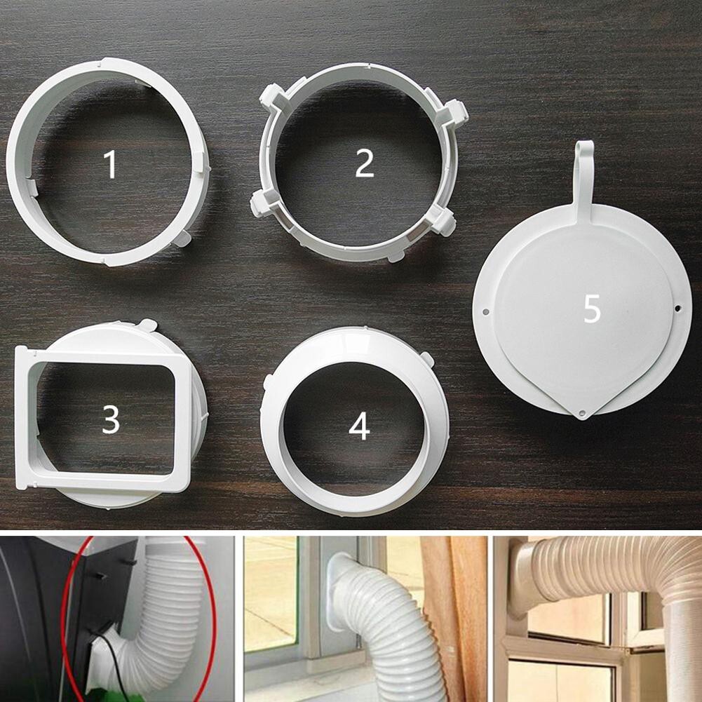 Conector adaptador de interfaz de conducto de manguera de escape portátil para tubo de aire acondicionado