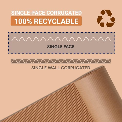 AVIDITI Versand Wellpappe Rolle Kraft, 12" x einseitig gewellt, Zoll - Bild 4 von 6