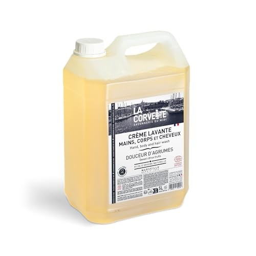 La Corvette crème lavante 3 en 1 Douceur d’Agrumes flacon 500ml pour mains corps et cheveux