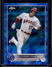 2022 Topps Chrome Update Sapphire 100 Career Home Runs Refractor #US92 Angels