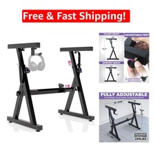 Portable Heavy-Duty Music Stand - Adjustable for Kids  Adults - Black Finish