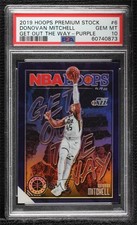 2019 NBA Hoops Premium Stock Get Out the Way Purple Donovan Mitchell PSA 10 00ur