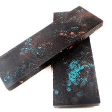Composite Copper infused with Hexagons Art Knife Scales Material 6 x  2  x 3/8