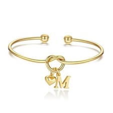 Christmas Gifts for Women Teen Girls - Knot Initial Bracelets for Women,
