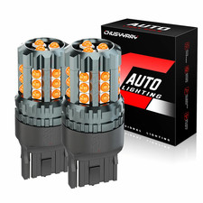 Pair Switchback 7443 Front Led Turn Signal Parking Light Bulb Amber