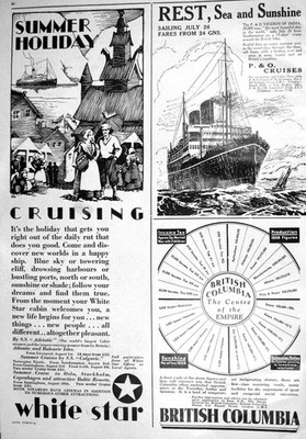 Alter Druck 1930 White Star Schiff P & O British Columbia Morris Bosch Eccles 20th