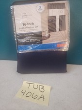 Mainstays Tier 3 PC Set Navy Blue Curtains 28...
