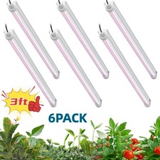 6 Pack 3FT T8 LED Grow Lights 36W Greenhouse IP65 3 Foot LED Plant Growing Lamps