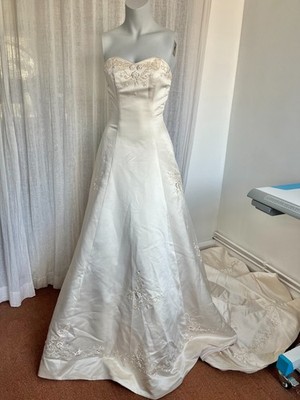 Panache Bridal Romance Collection Brautkleid UK 4-6 creme bestickt Träger