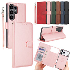 For Samsung Galaxy S25 Ultra S24 S23 S22 S21 S20 S9 Magnetic Leather Wallet Case