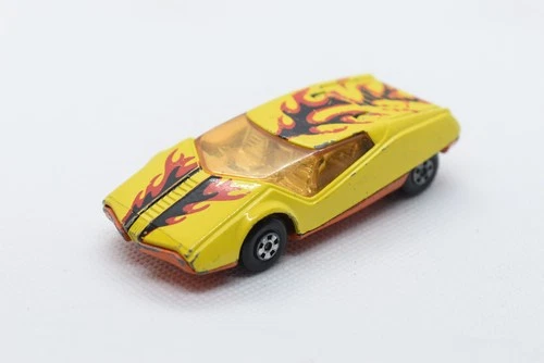 Matchbox Superfast Yellow Datsun 126X Yellow w/ Flames Lesney Diecast