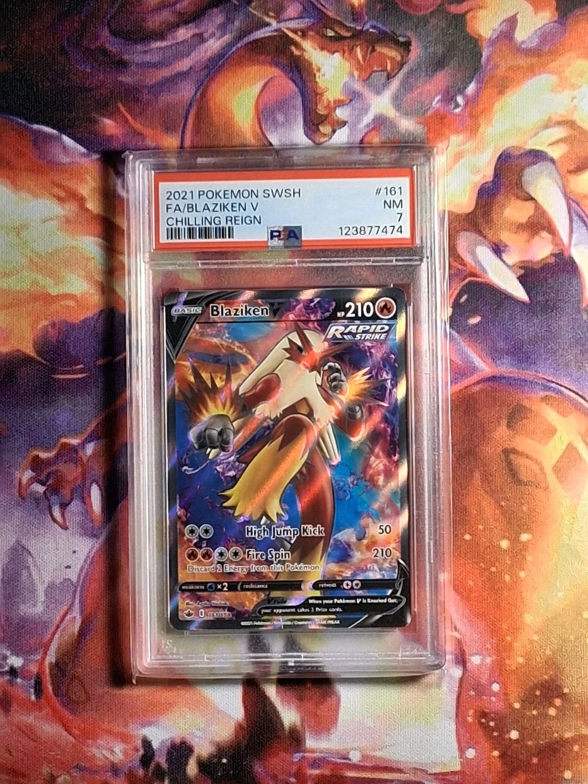 Pokemon Blaziken V #161 Chilling Reign PSA 7