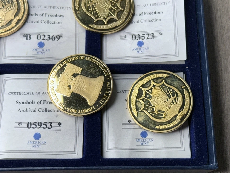 2014  Symbols of Freedmom 6 Commemorative Cu, LAYERED in 24K Gold Coins - Image 3 of 4