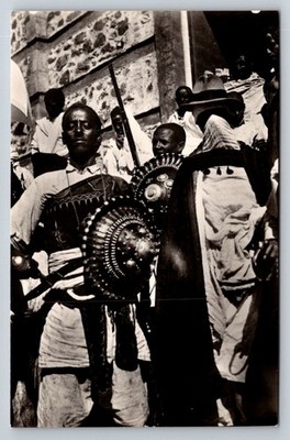 Abyssinian Warriors Photo Postcard Asmara Eritrea Italian Africa