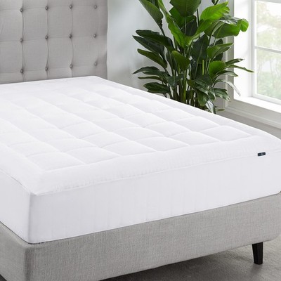 Serta ComfortSure Mattress Cover, Fitted Pillow Top Pad, King, White