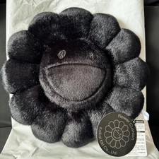 Takashi Murakami All Black Flower Cushion Pillow plush 30  /11.8inch Kaikai kiki