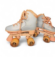 Pink And Blue Girls Retro Style Roller Skates W Detachable Wheels