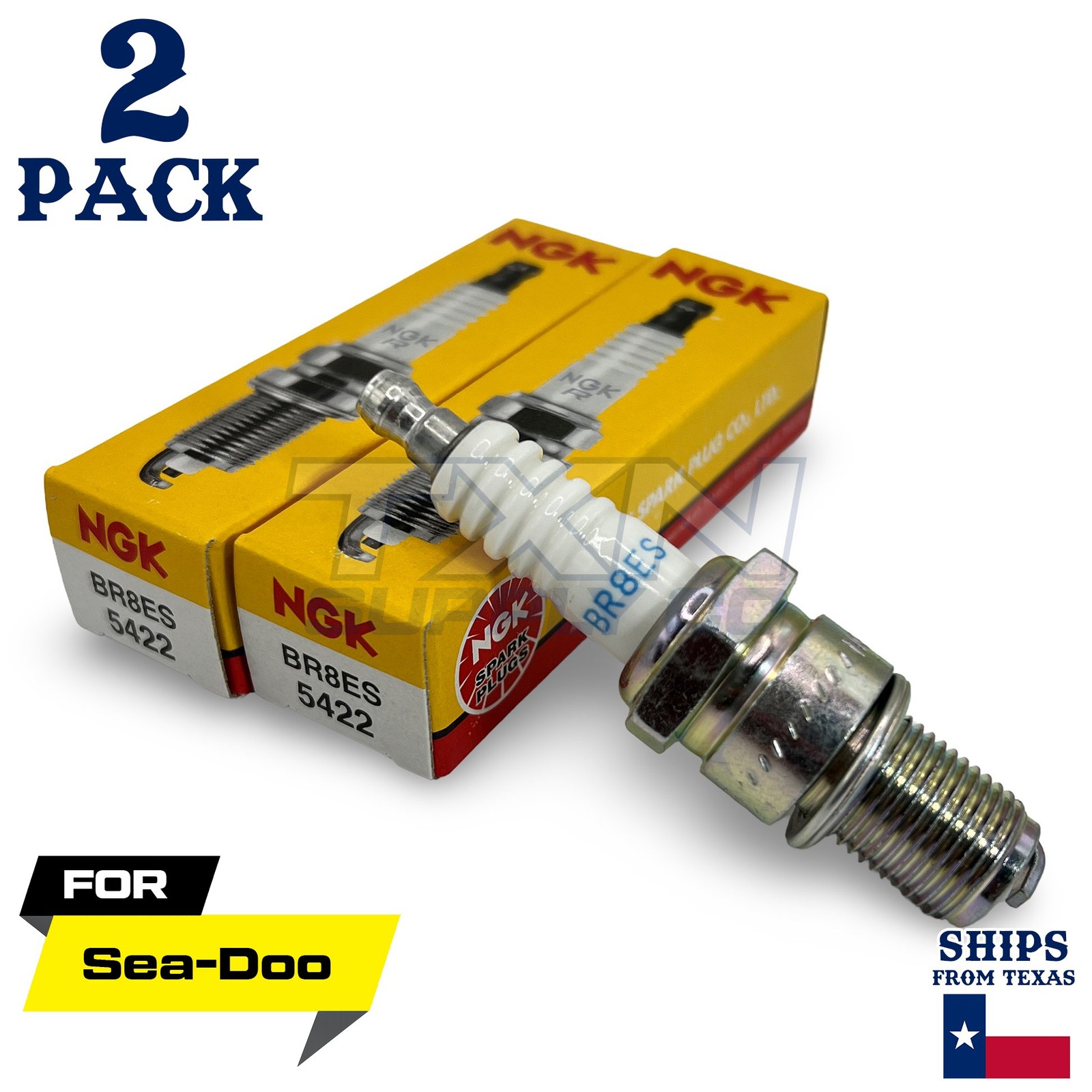 2 NGK Spark Plugs - For SP Barracuda Premium 6157/6158 Sea-Doo Watercraft