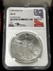 1994 Silver Eagle NGC MS70 Mercanti Signed [0226LAj]